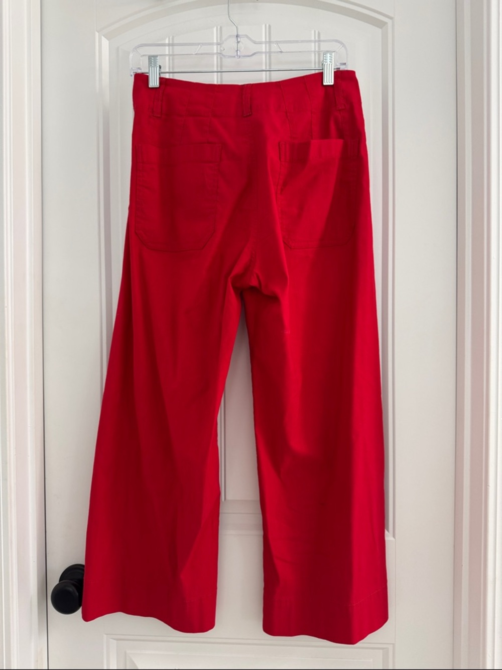 Anthropologie Maeve Colette Wide Legged Cropped Pants in Bright Red - Picture 3 of 3